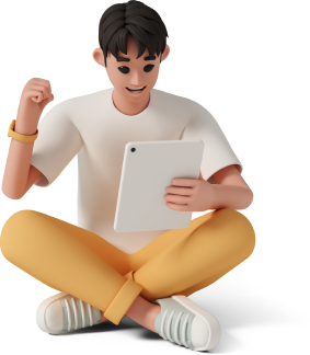 Студент з планшетом